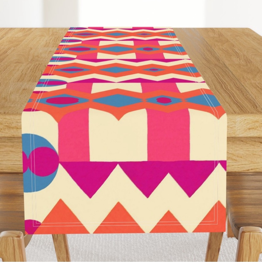 Spoonflower Nouka & Nole Zic Zac Table Runner